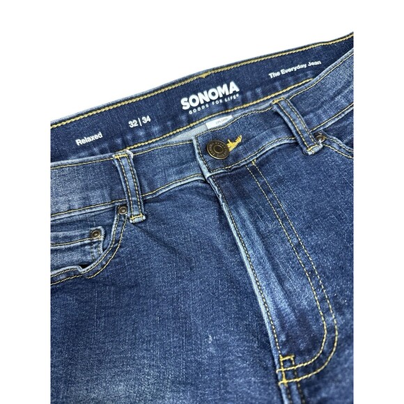 Sonoma The Everyday Jean Relaxed Straight Leg 32/34 Medium Wash Mid Rise Jeans - Picture 3 of 9